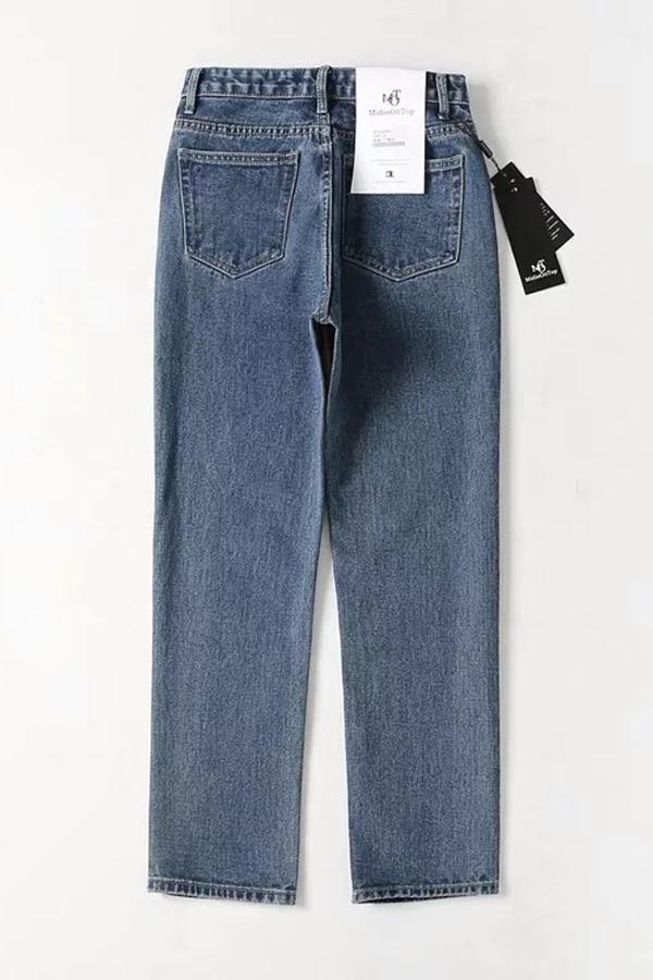 Vintage High-waisted Straight Jeans
