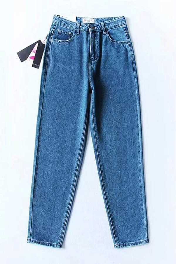 Vintage High-waisted Straight Jeans