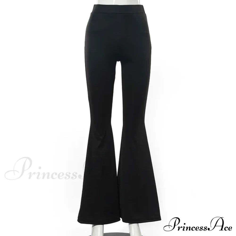 Vintage Lace Up Casual Halloween Pants Black / S