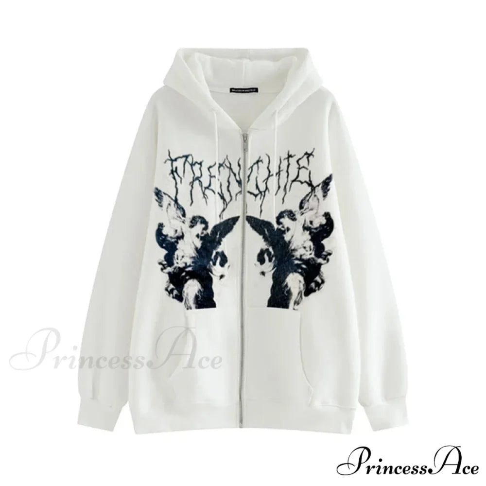 Vintage Printed Zip Up Hoodie 5
