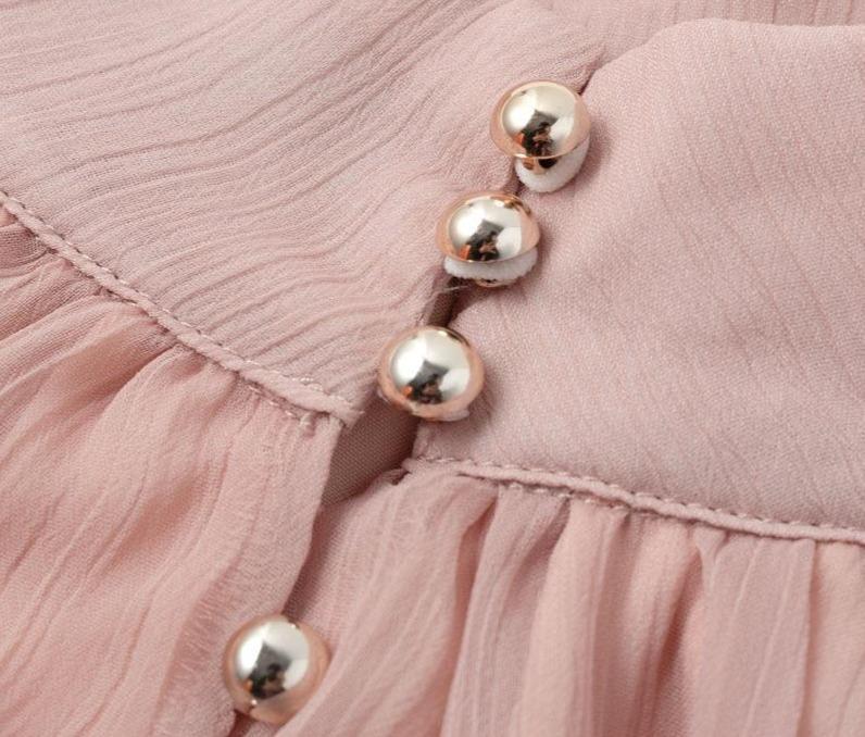 Chiffon Halter Button-Front Belted Ruffle-Hem Mini Dress 11