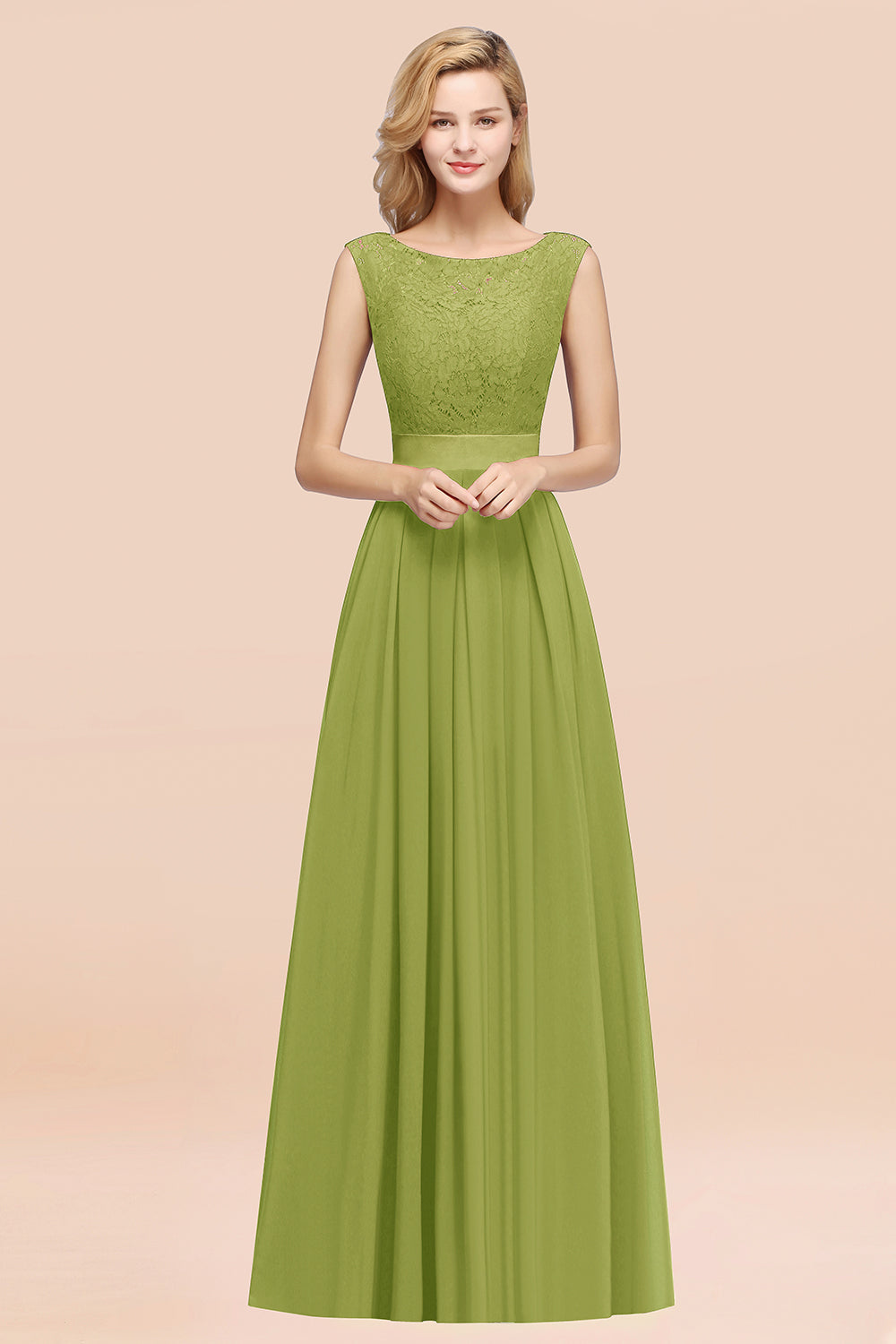 Vintage Sleeveless Lace Bridesmaid dresses Affordable Chiffon Wedding Party Dress