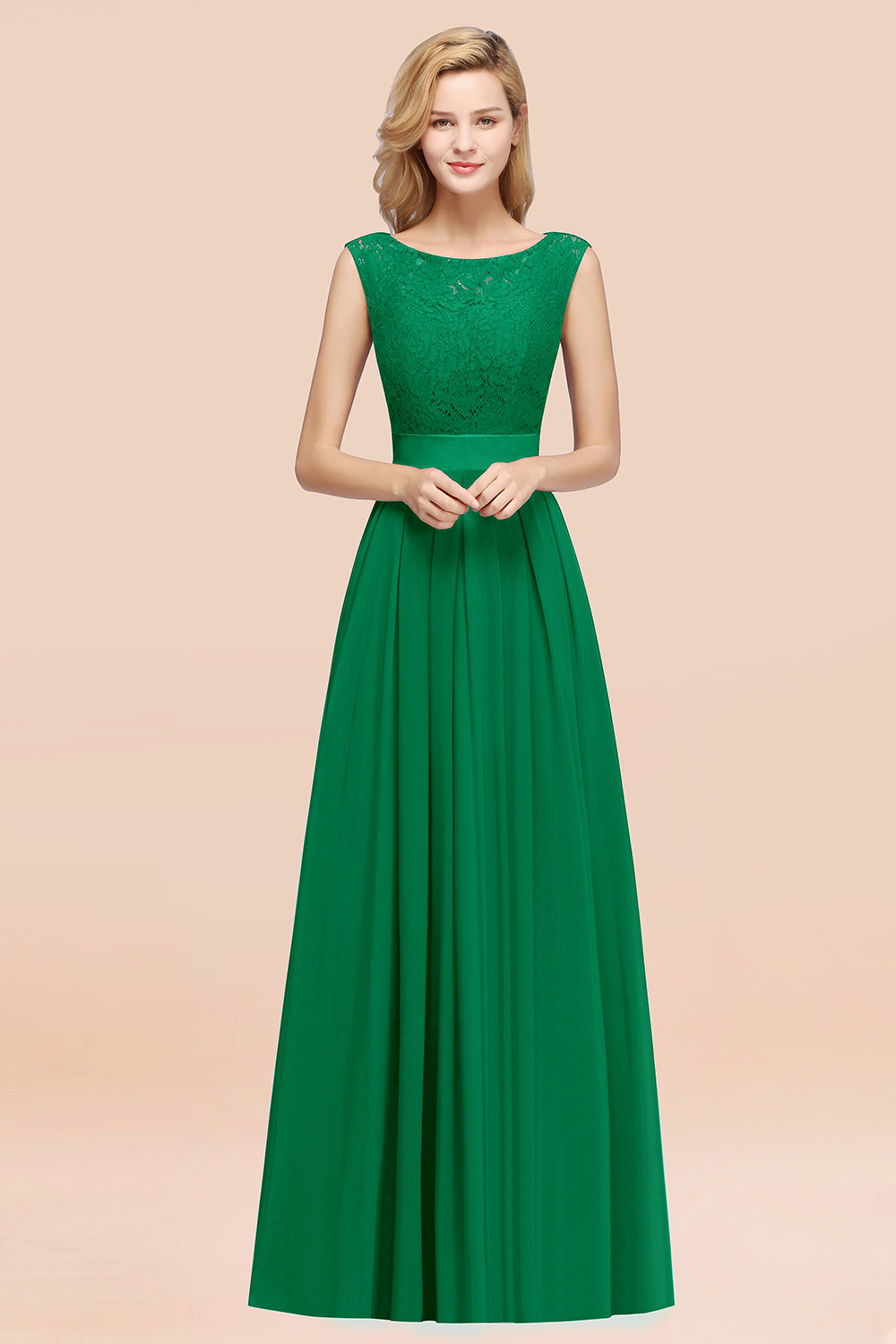 Vintage Sleeveless Lace Bridesmaid dresses Affordable Chiffon Wedding Party Dress