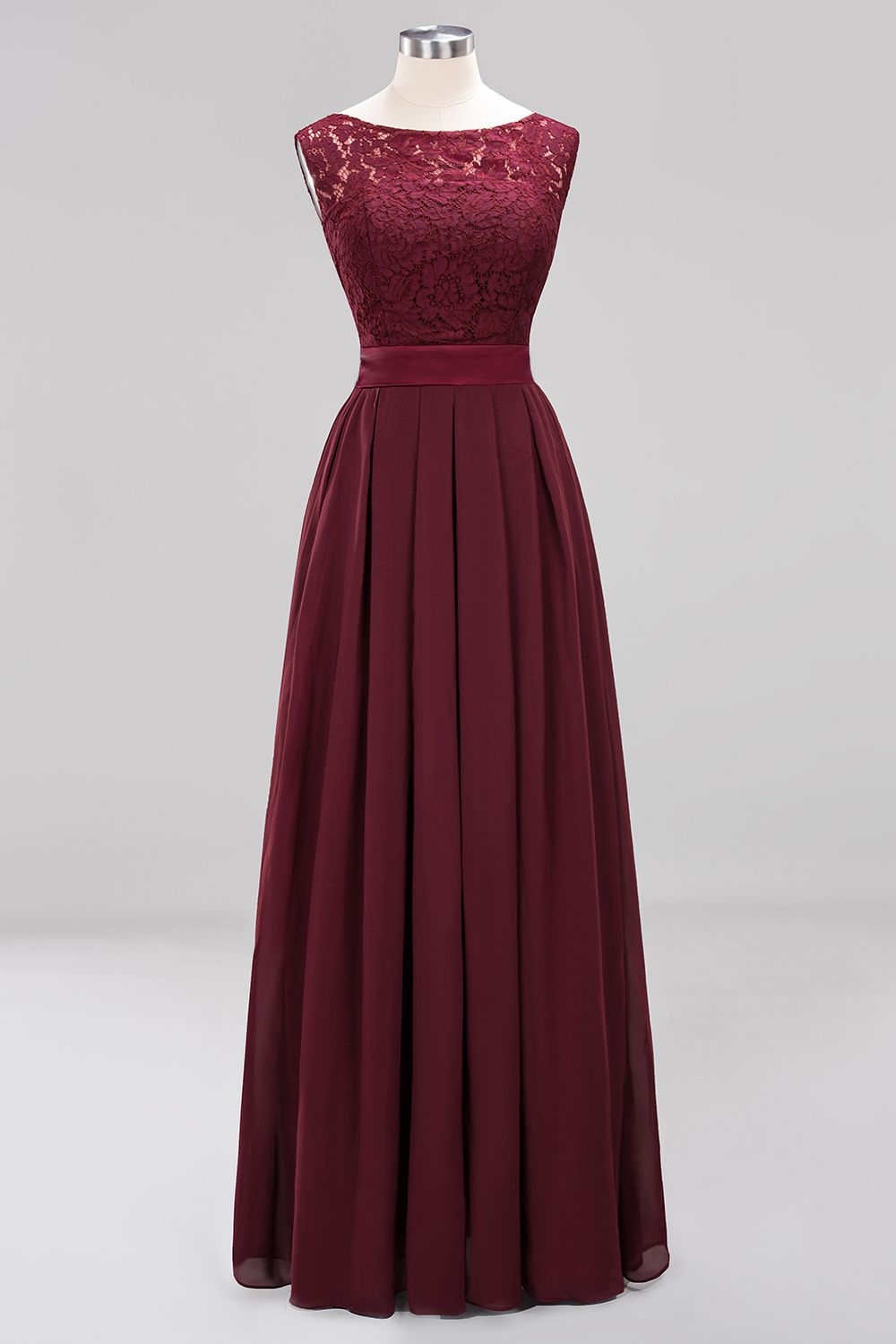 Vintage Sleeveless Lace Bridesmaid dresses Affordable Chiffon Wedding Party Dress