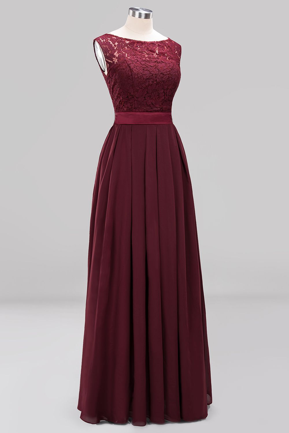 Vintage Sleeveless Lace Bridesmaid dresses Affordable Chiffon Wedding Party Dress