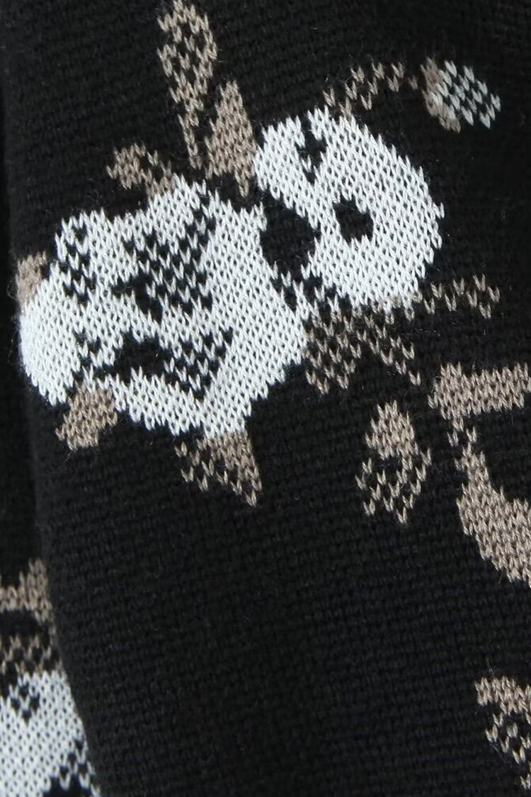 Rosedress Vintage Floral Jacquard Knit Crop Cardigan