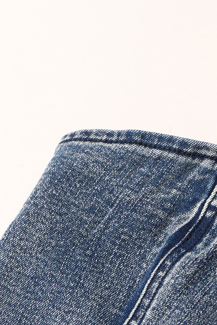 Vintage Style Sweetheart Neck Bustier Slim Fit Cropped Denim Tube Top - Fashionpara