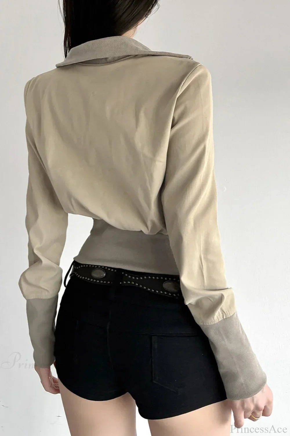 Vintage Utility Long Sleeve Ribbed Jacket