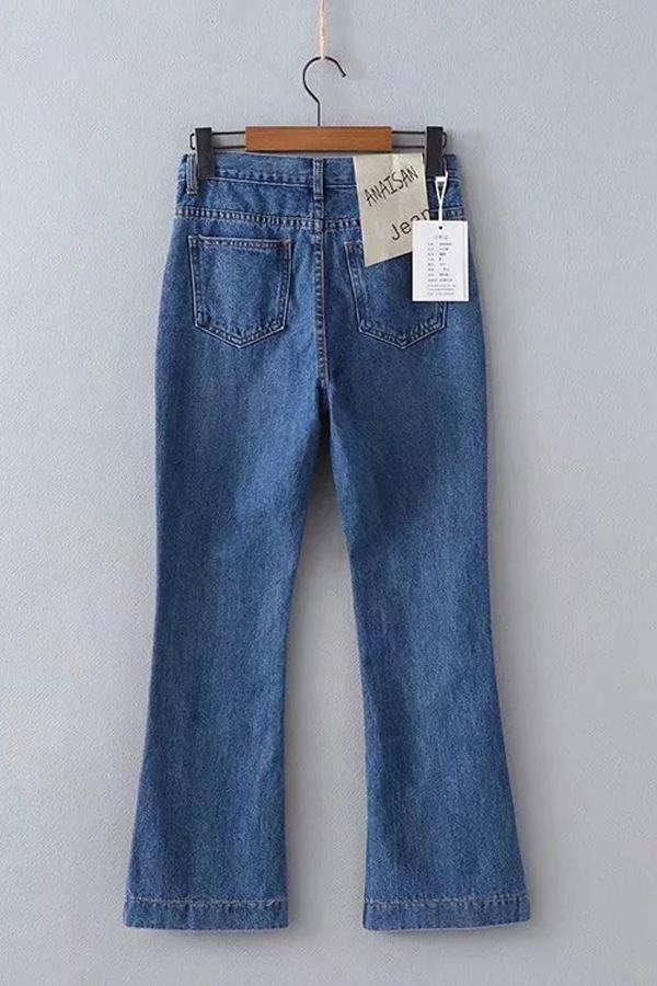 Vintage Zipper Fly Flare Jeans