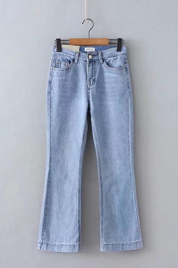 Vintage Zipper Fly Flare Jeans