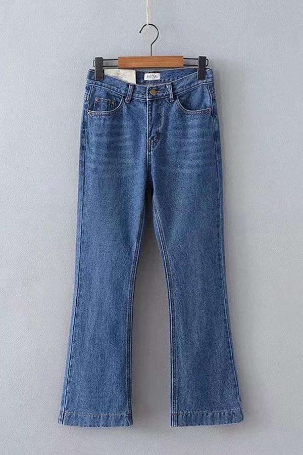 Vintage Zipper Fly Flare Jeans