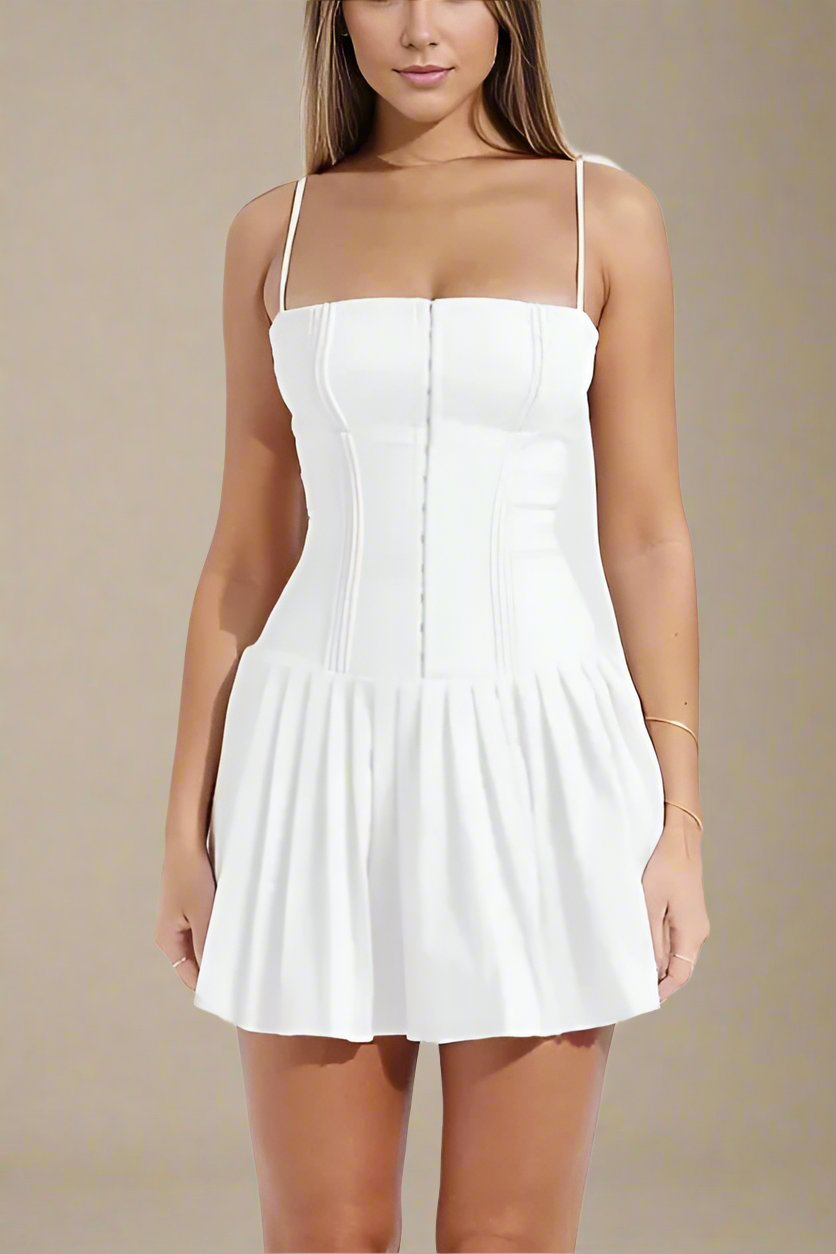 Vivien Bodycon Mini Dress - Pearl White - Fashionpara