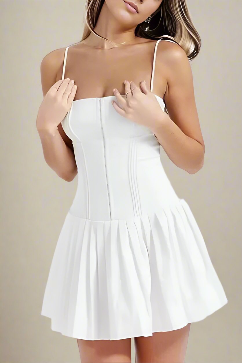 Vivien Bodycon Mini Dress - Pearl White - Fashionpara