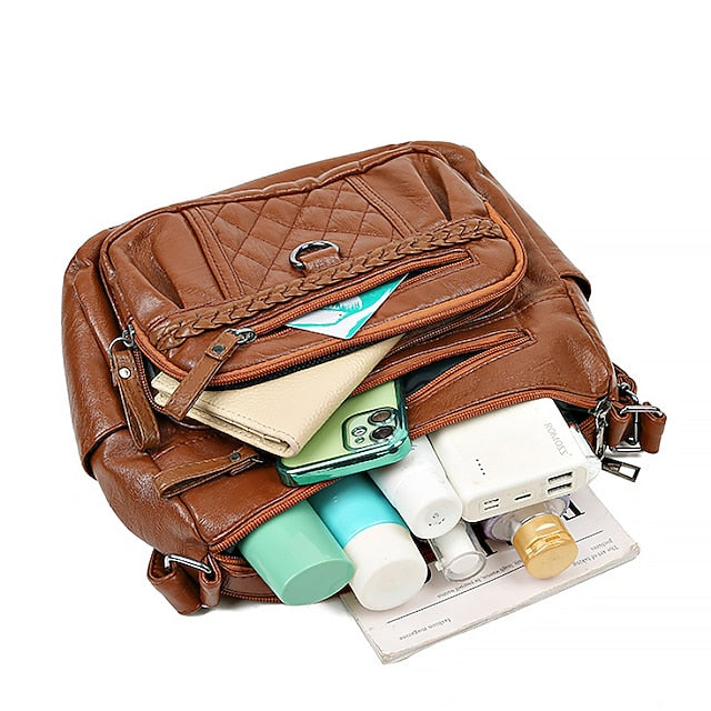 PU Shoulder Leather Bag Crossbody Hobo