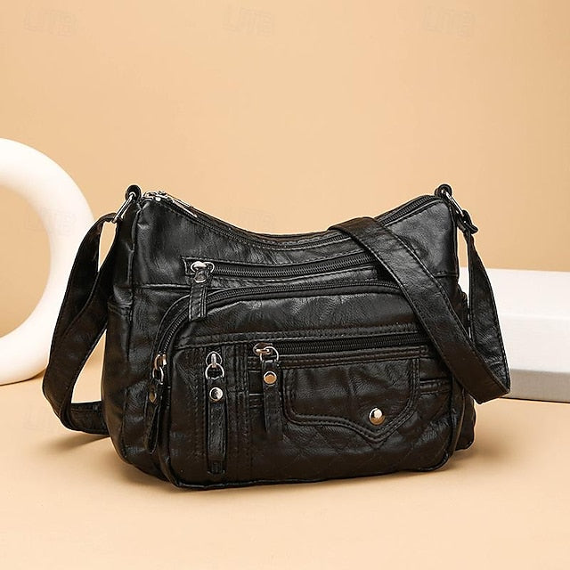 Bag Faux Multiple Leather with Quilted Crossbody