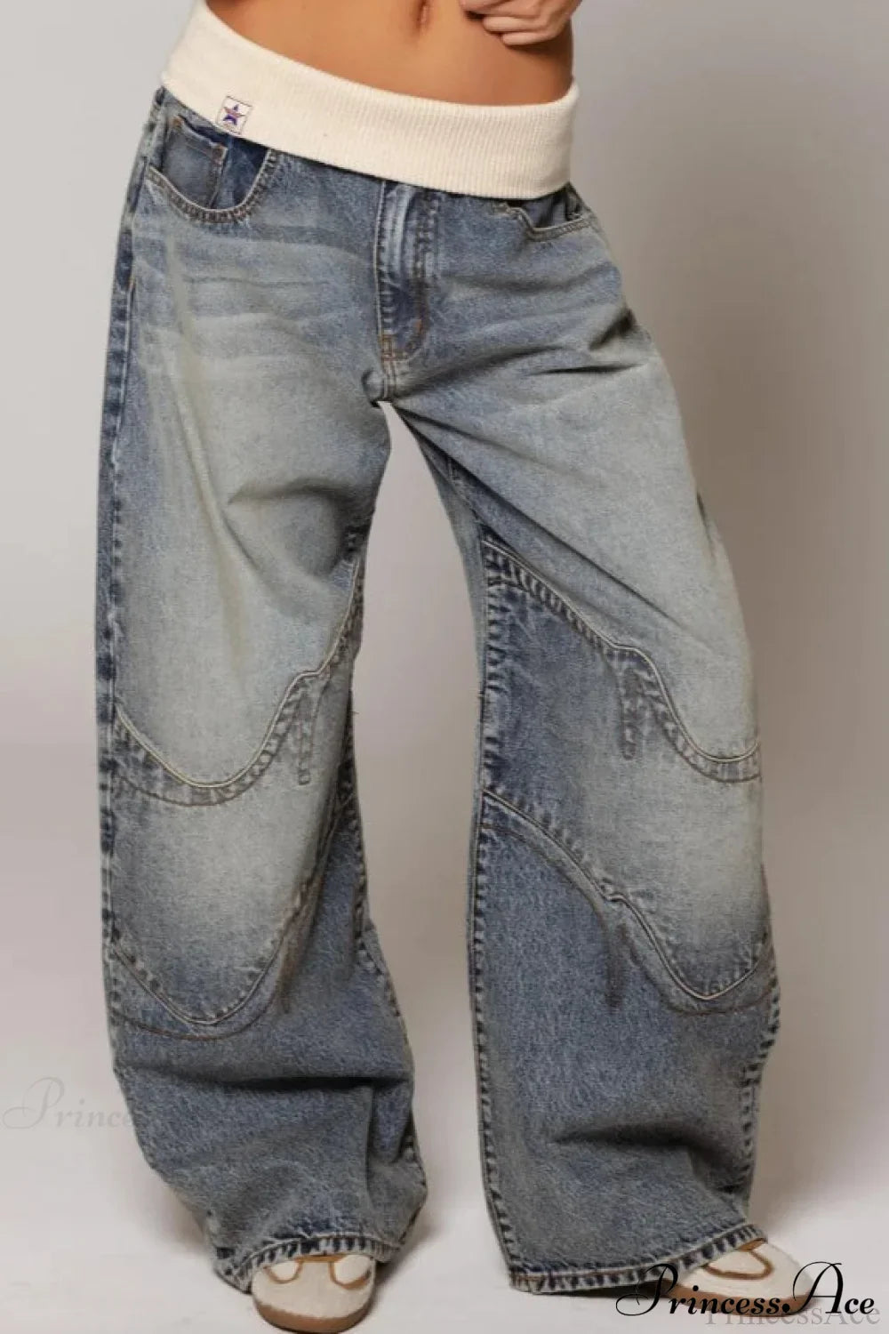 Washed Blue Vintage Denim Jeans Blue / S