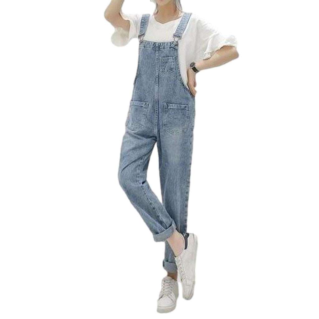 Washed women's jeans overall - Fashionpara