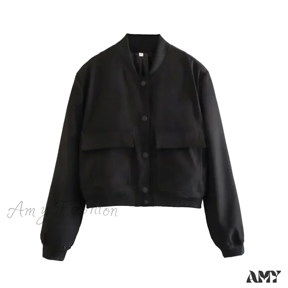 White Autumn Winter Button Cropped Long Sleeve Crop Jacket 7