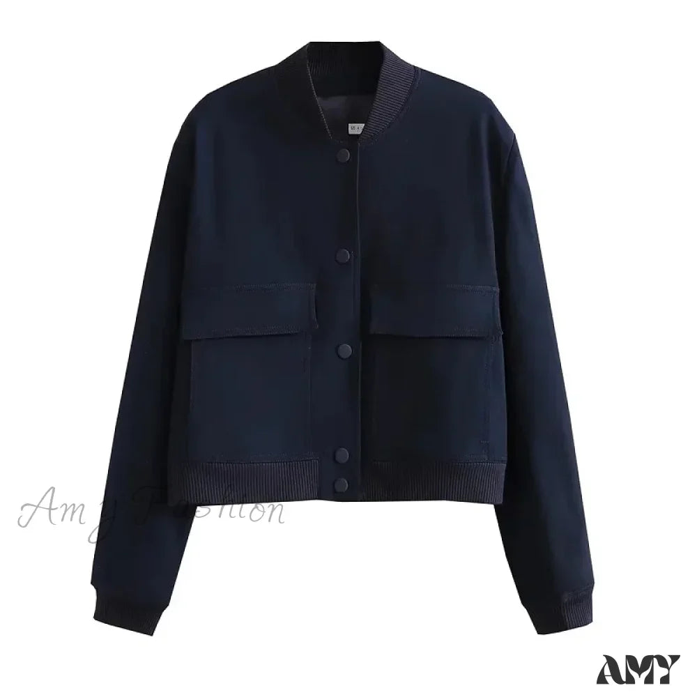 White Autumn Winter Button Cropped Long Sleeve Crop Jacket 8