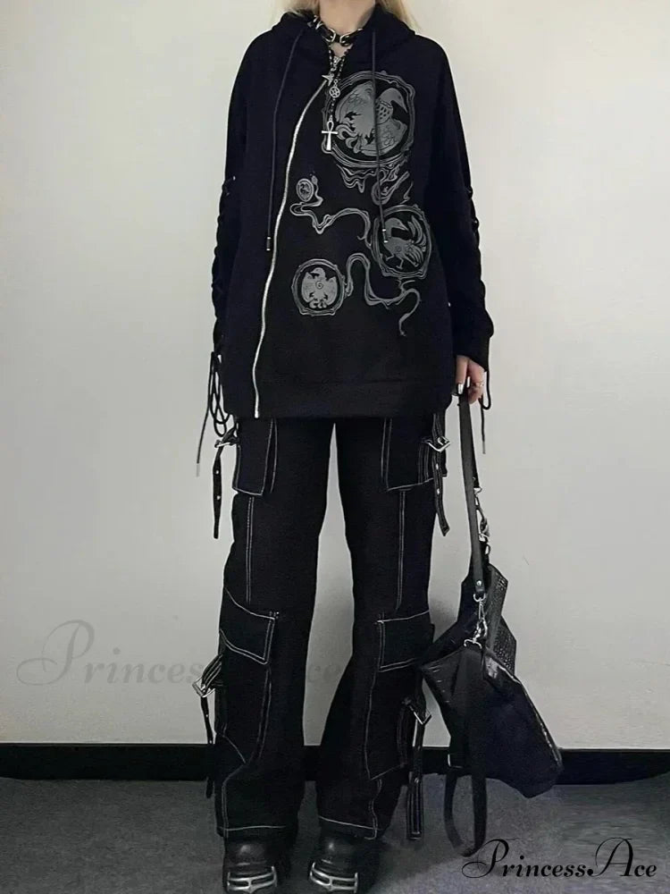 White Seamed Black Halloween Pants