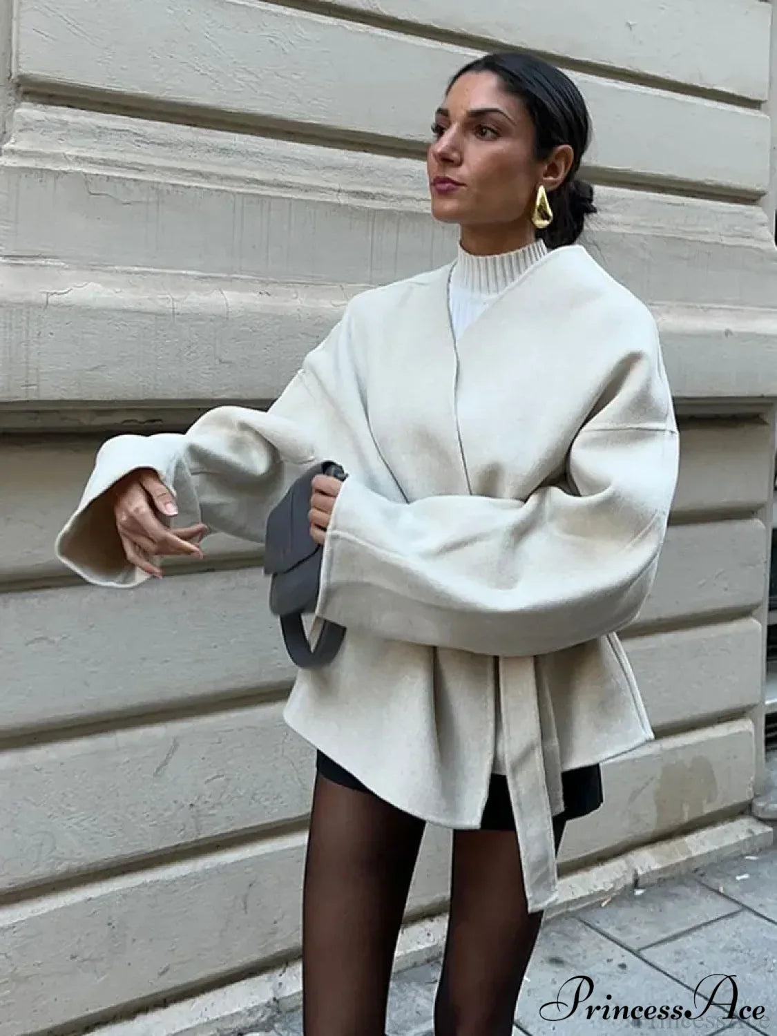 White Woolen Short Coat