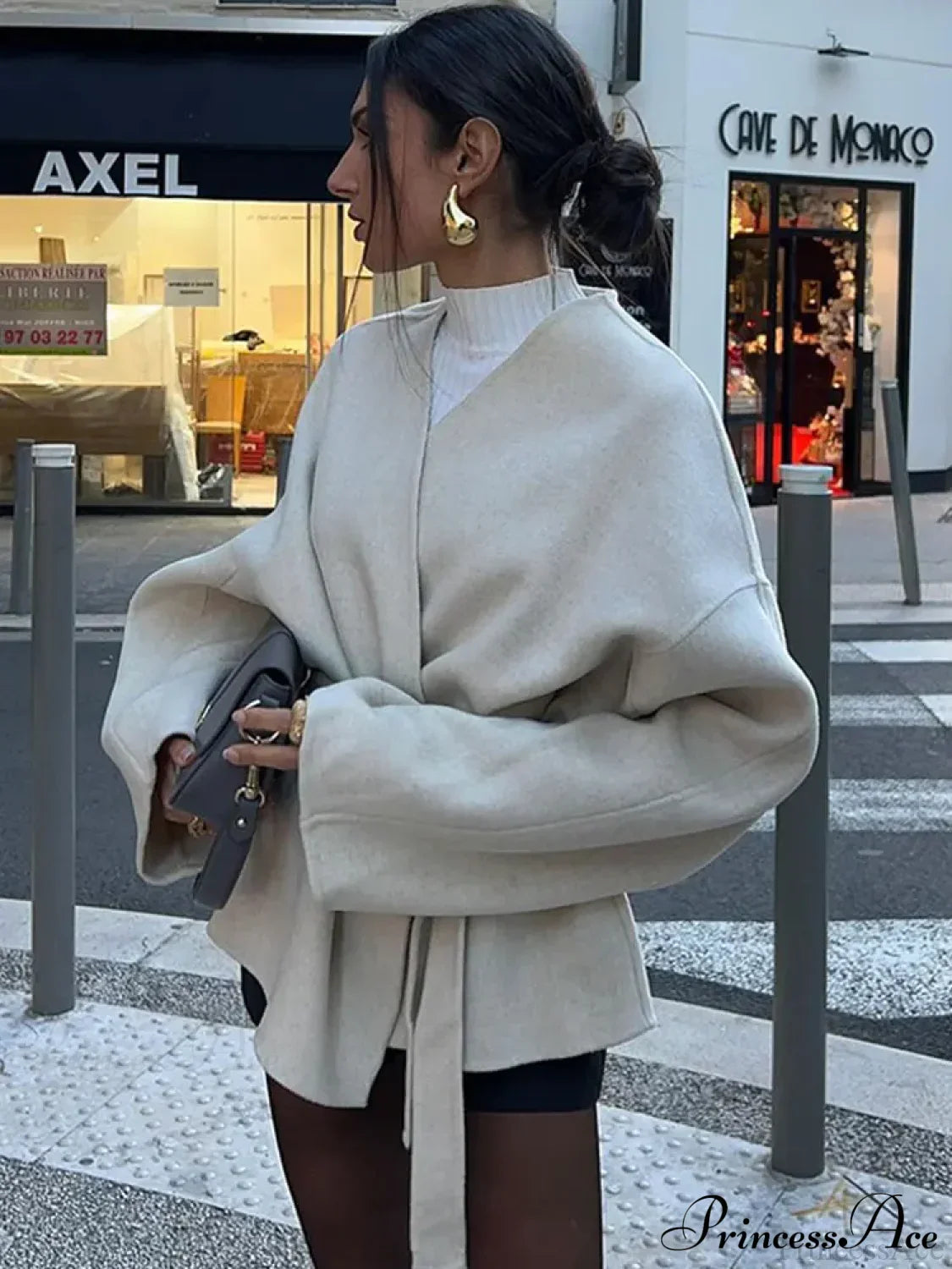 White Woolen Short Coat