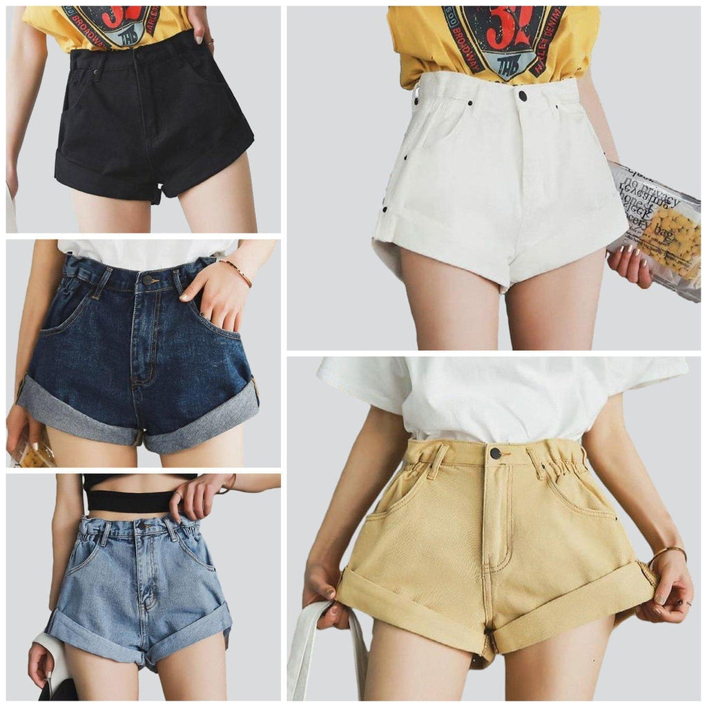 Wide-leg women's jeans shorts - Fashionpara
