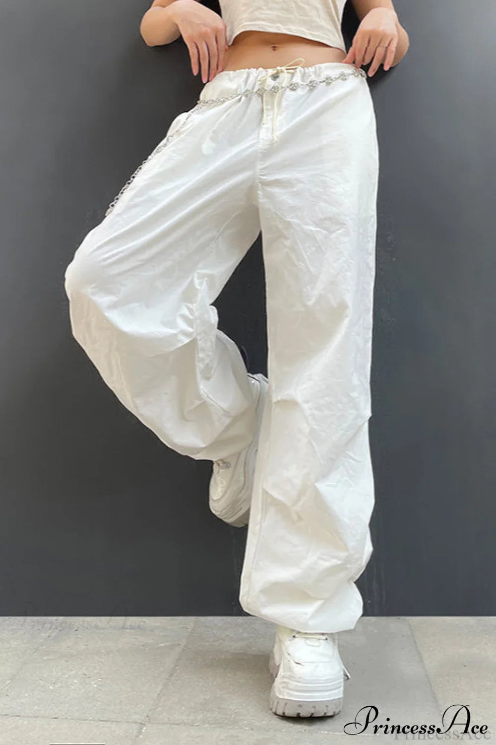 Wide Leg Woven Multi Pocket Cargo Pants