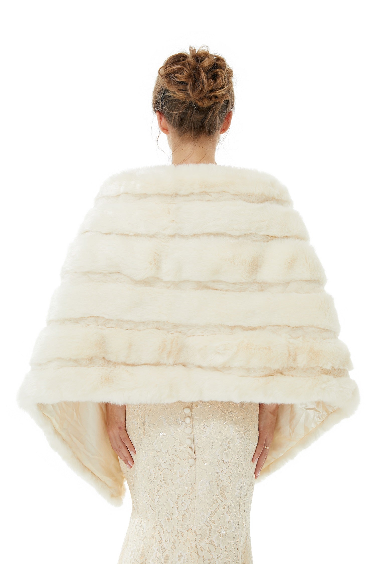 Winter Faux Fur Wedding White Bridal Wrap
