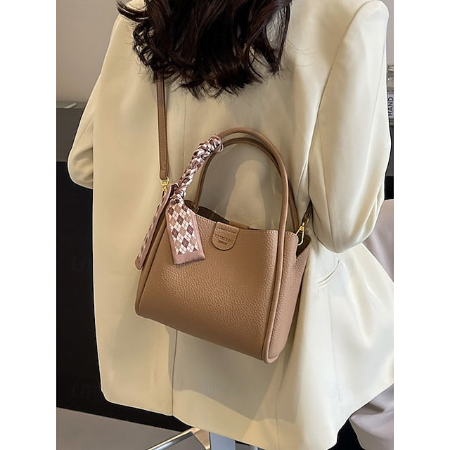 Bag Bucket Handbag PU Bags Shoulder Crossbody
