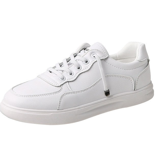 Color Block Flat Heel Lace-up Sneakers - Mislish