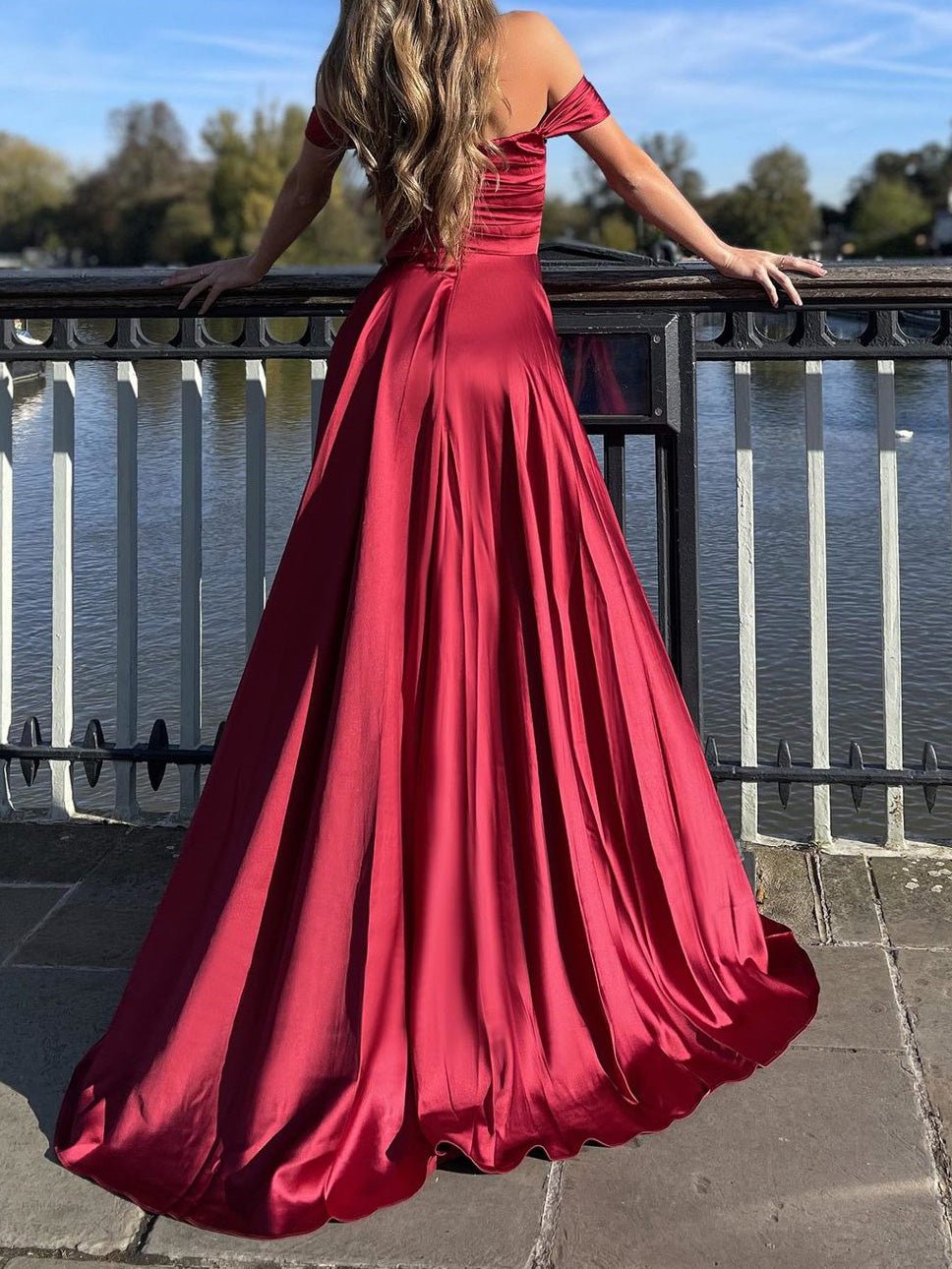 One-Shoulder Split Swing Dress - Fashionpara