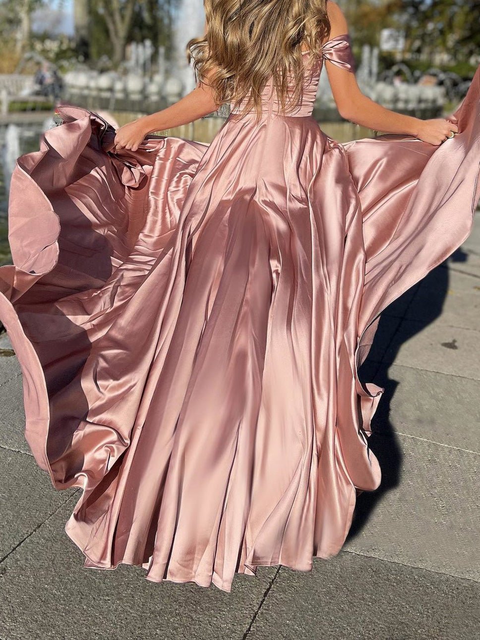 One-Shoulder Split Swing Dress - Fashionpara
