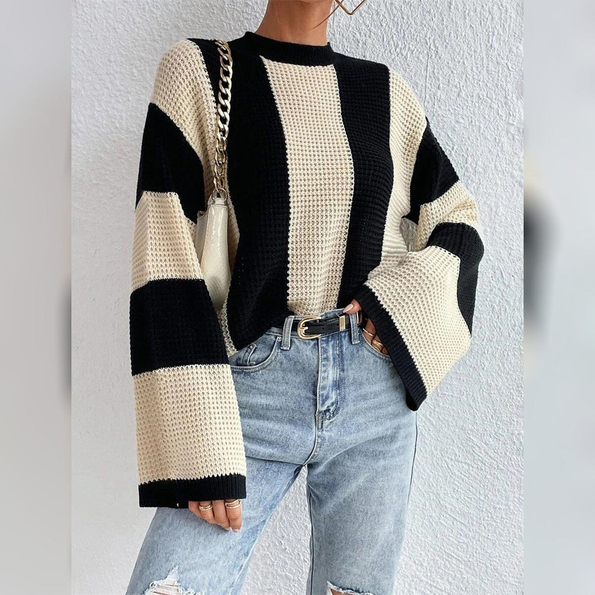 Patchwork Striped Sweater 14