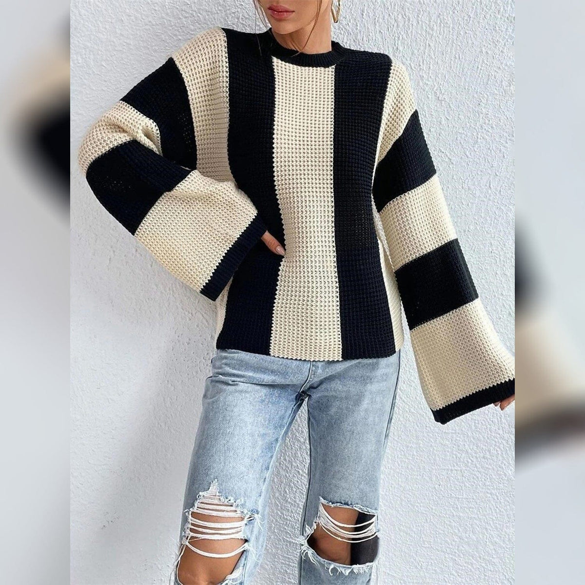 Patchwork Striped Sweater 10