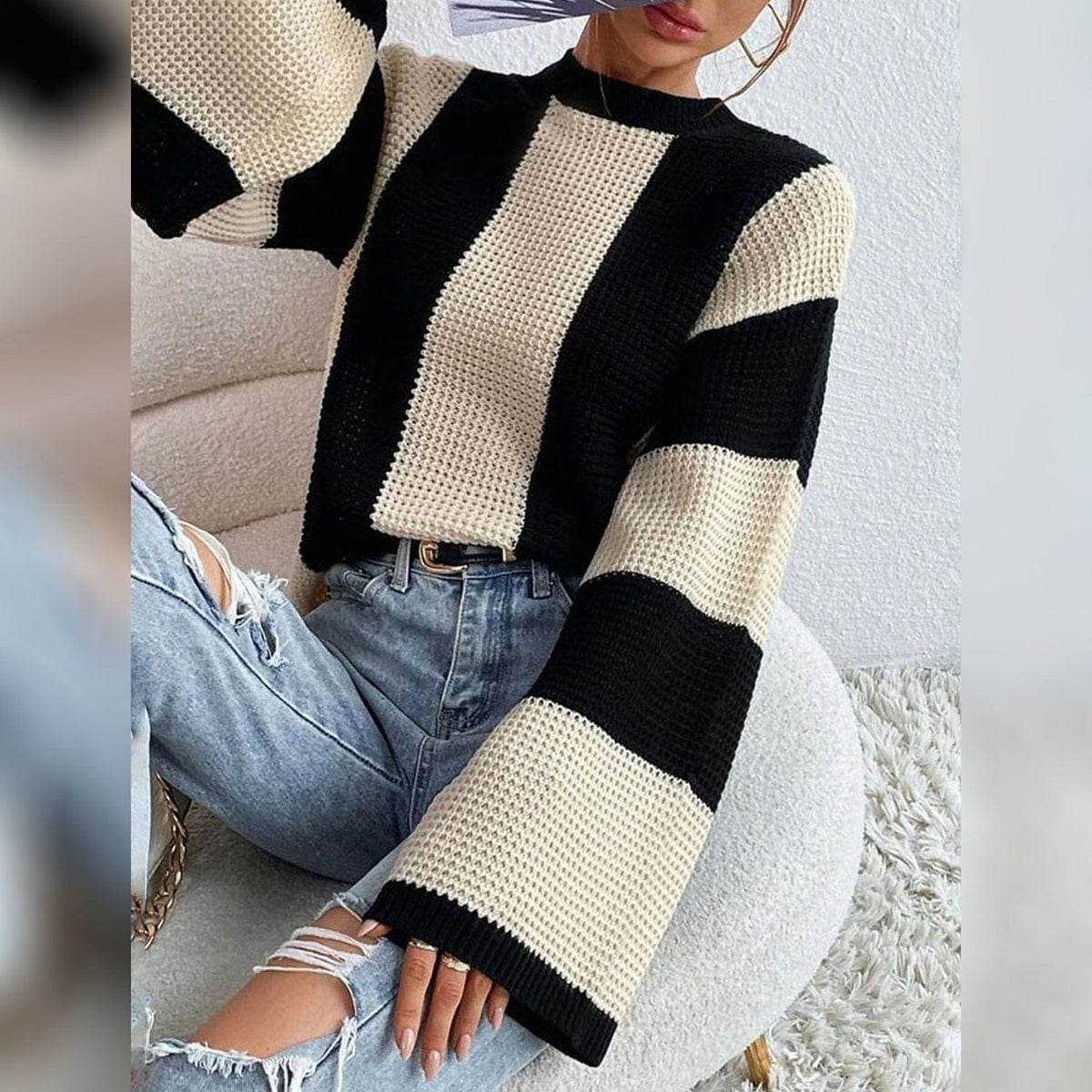 Patchwork Striped Sweater 11