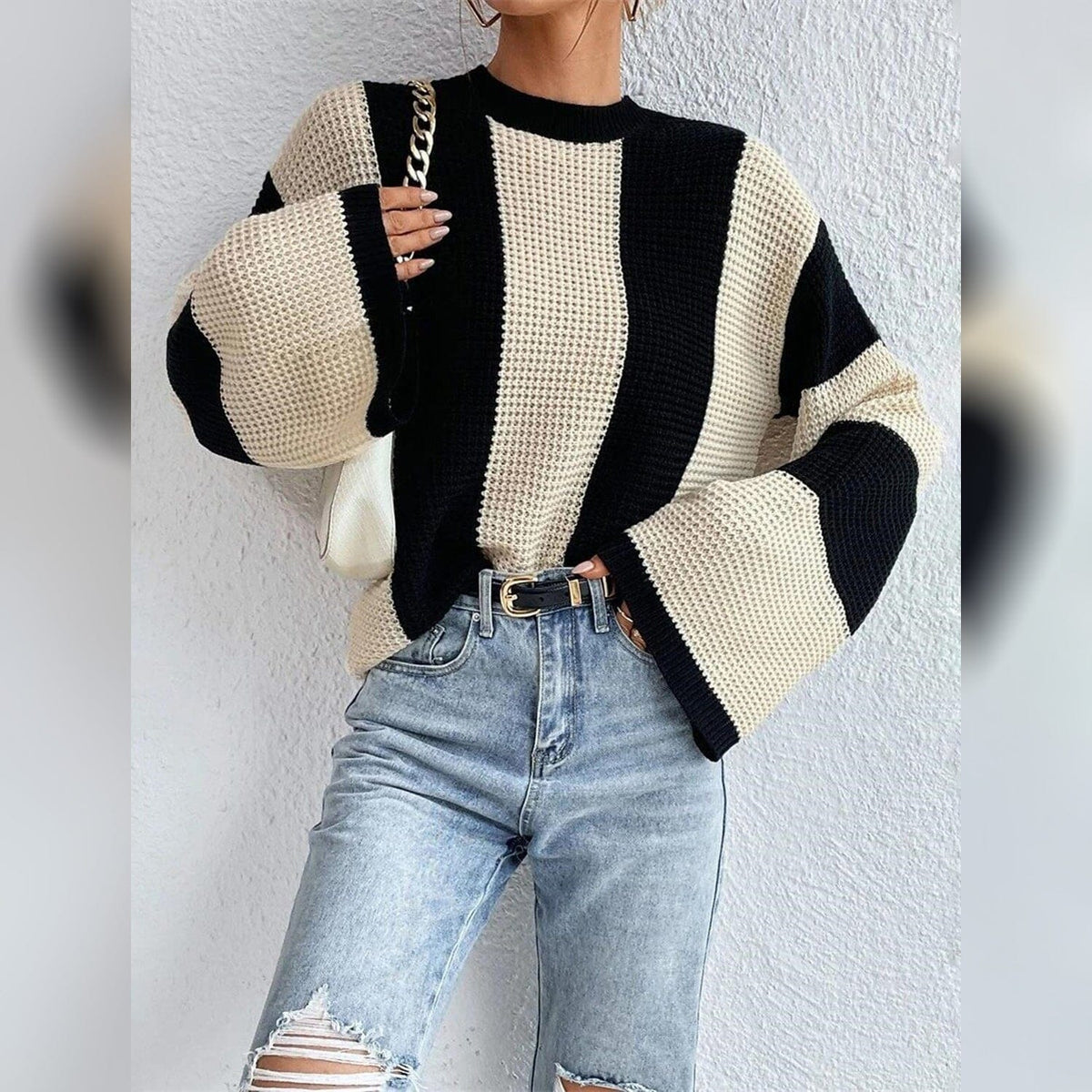 Patchwork Striped Sweater 8