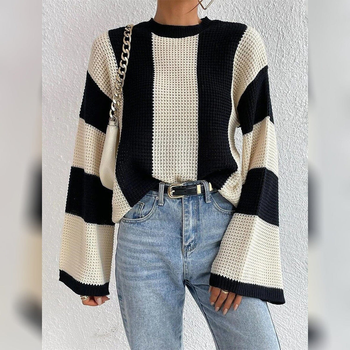 Patchwork Striped Sweater