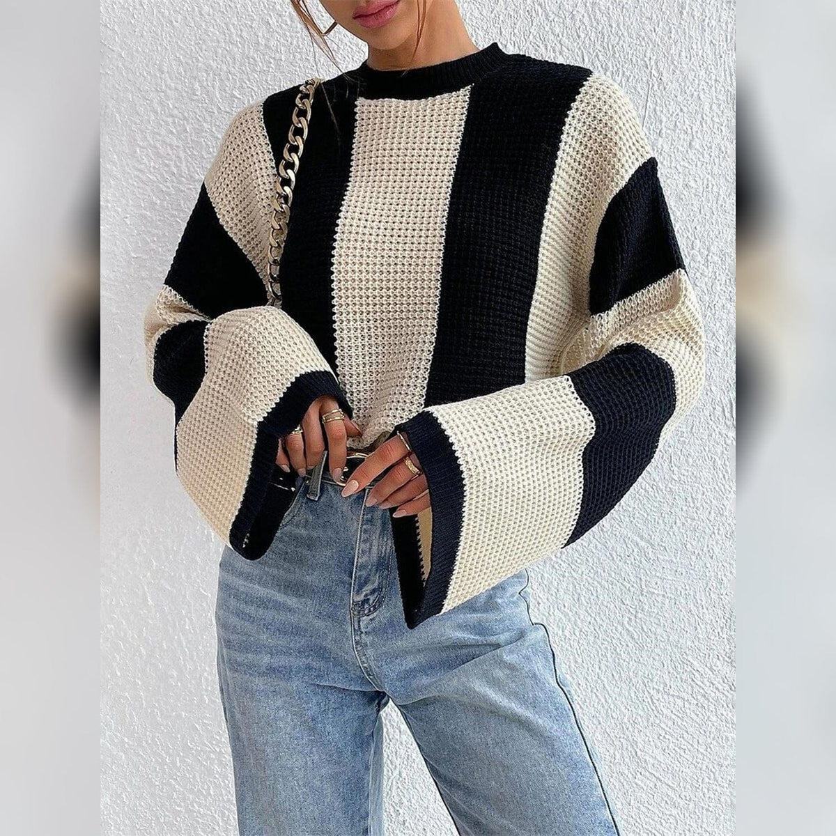 Patchwork Striped Sweater