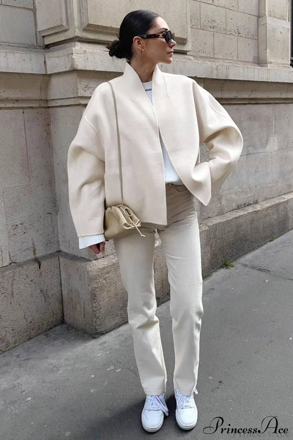 Chic Woolen V-Neck Coat for Effortless Everyday Style