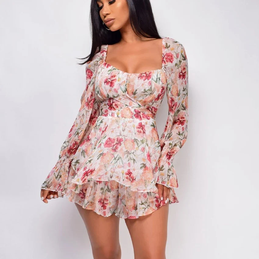 Elegant Bobo Floral Playsuit A-Line Floral Dress