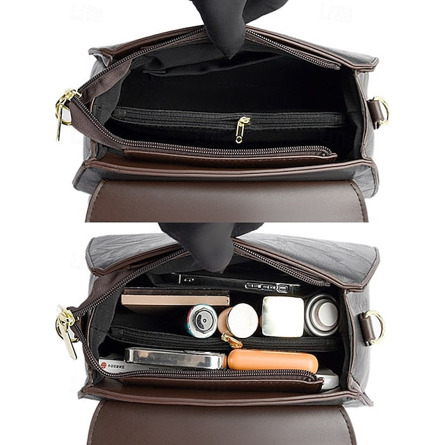 Floral Faux Vintage Engraved Handbag Leather