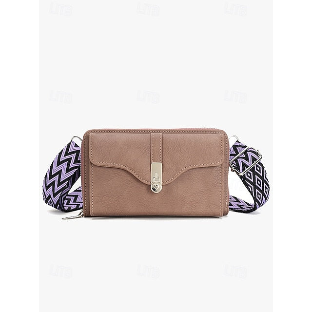 Crossbody Faux Geometric Bag Pattern with Leather