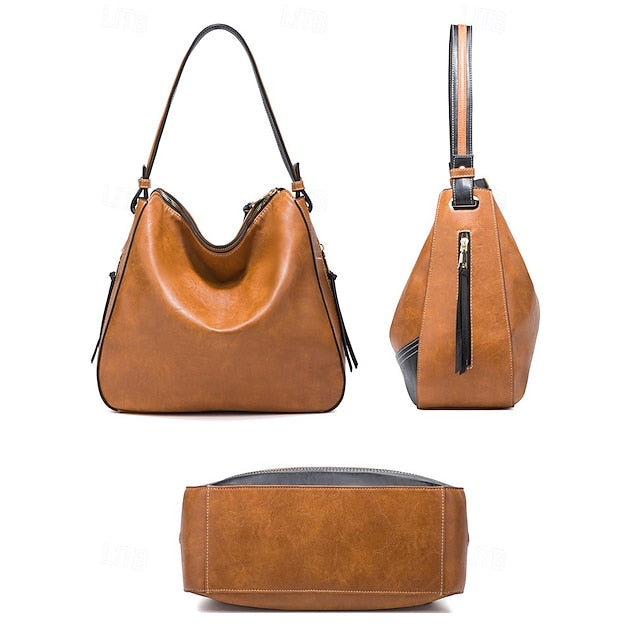 Faux Leather Shoulder 4-Piece Handbag Bag Set