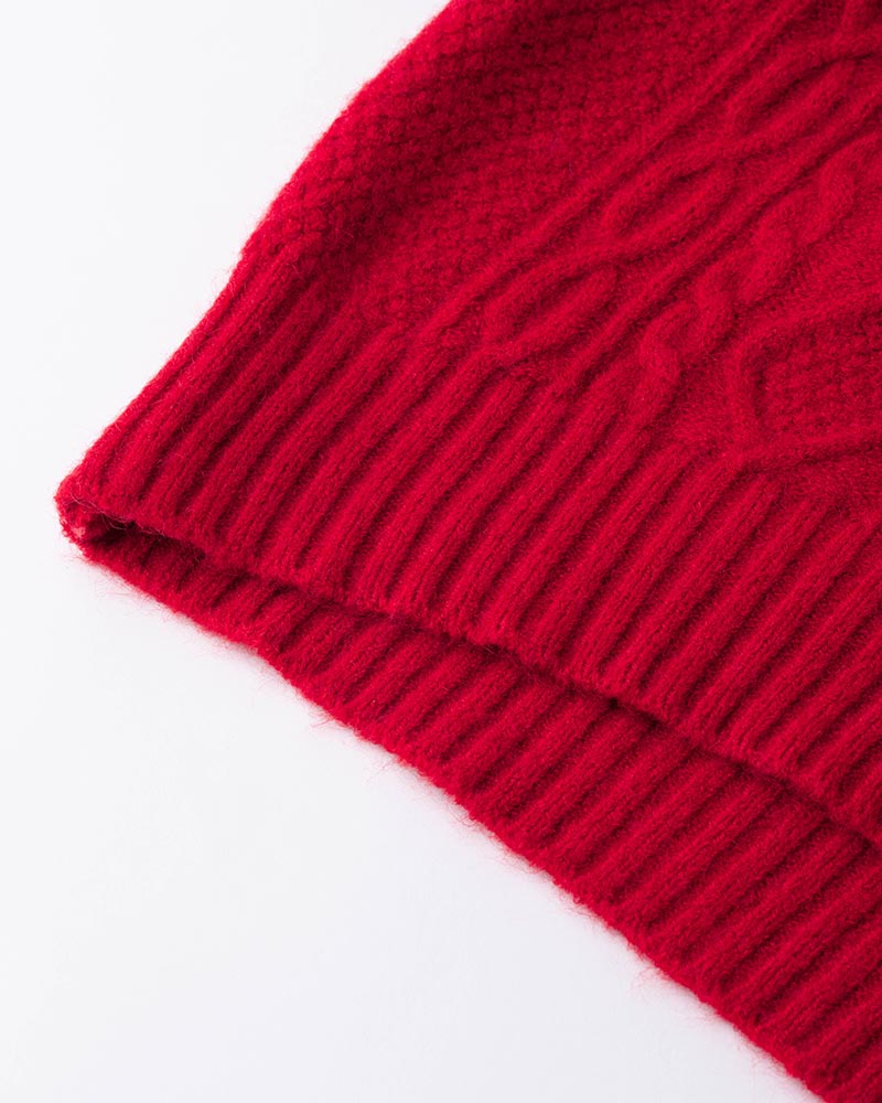 Emelisa Cable Knit Hoodie - Fashionpara