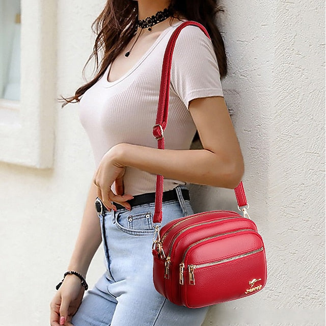 Leather Bag Dome Crossbody Shoulder PU