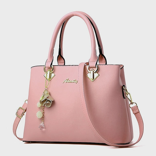 White Faux Handbag Gold with Elegant Leather
