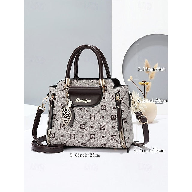 Accents Elegant Faux with Red and Leather Handbag