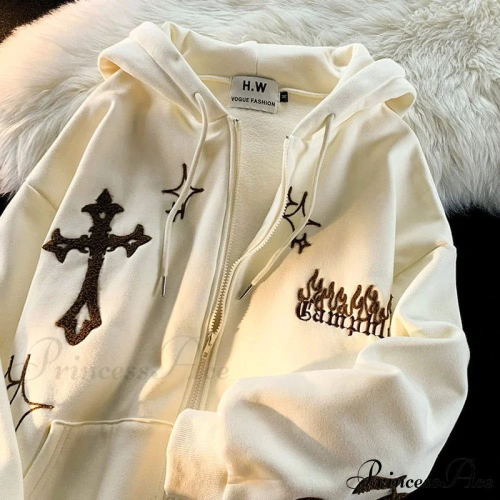Y2k Rhinestone Skeleton Goth Hoodie 5
