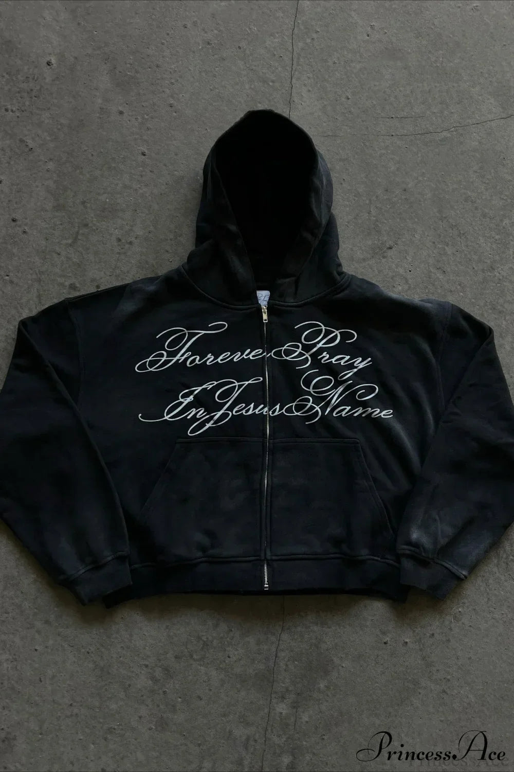 Y2K Street Dark Zip Hoodie